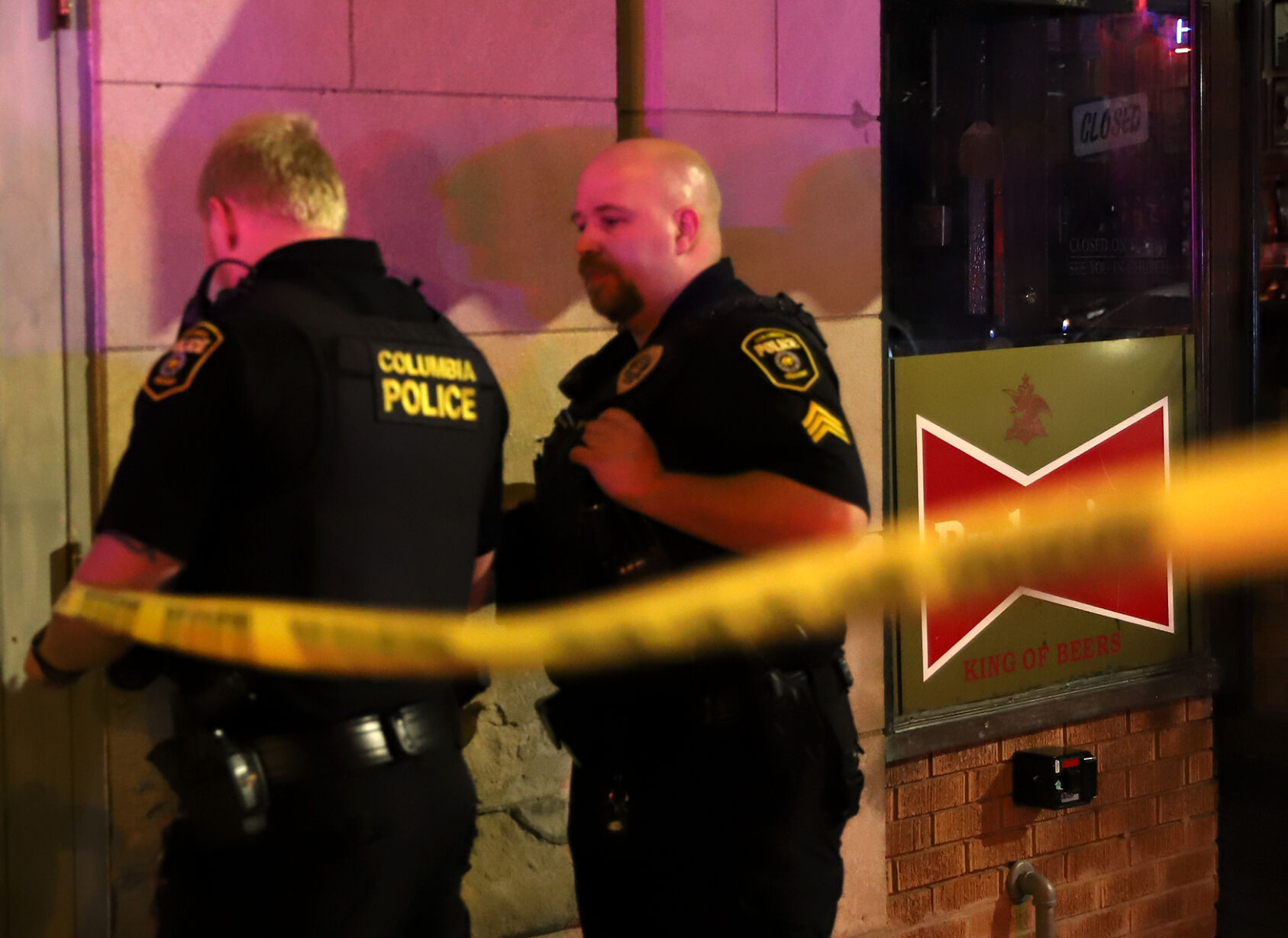 Columbia Police tape off Ninth street